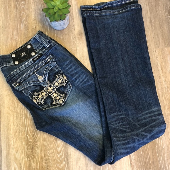 Miss Me Denim - Miss Me Distressed Boot Cut Jeans 30 x 33